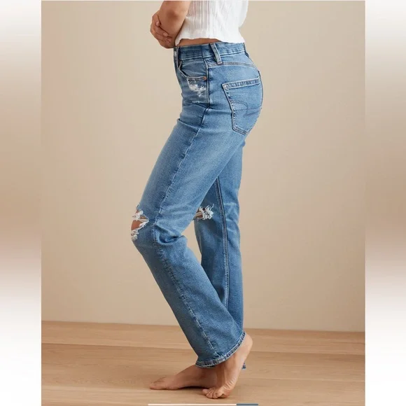 American Eagle 🦅 Stretch Curvy Ripped Straight Jean - Picture 5 of 10
